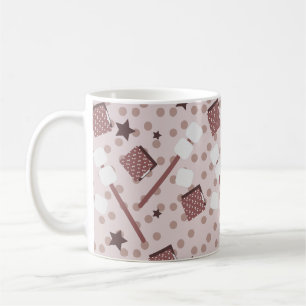 Camping Smores Marshmallows Kekse Lagerfeuer Rosa Kaffeetasse
