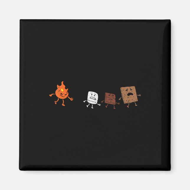 Camping Smores Running Fire Funny Group Hug Männer Magnet (Vorne)