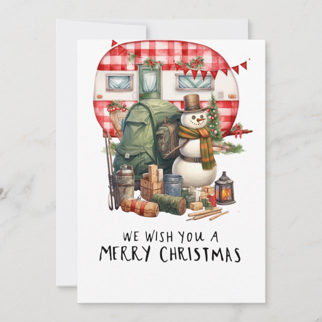 Camping Snowman Weihnachten Gedicht für Camper (Vorderseite)