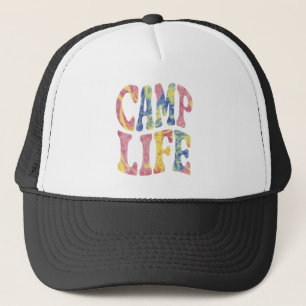 Camping Sommer Mädchen Camp Leben Tie-Die Retro  Truckerkappe