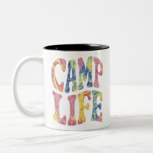 Camping Sommer Mädchen Camp Leben Tie-Die Retro  Zweifarbige Tasse