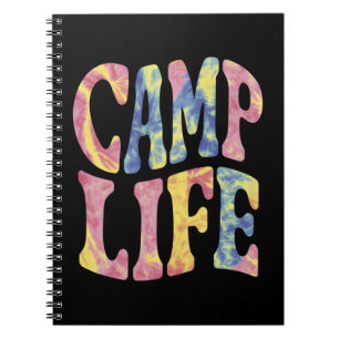 Camping Sommer Mädchen Camping Leben Tie-Die Retro Notizblock