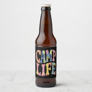 Camping Sommer Mädchen Camping Leben Tie-Dye Retro Bierflaschenetikett
