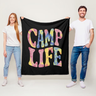 Camping Sommer Mädchen Camping Leben Tie-Dye Retro Fleecedecke