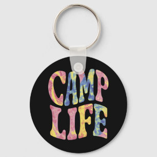 Camping Sommer Mädchen Camping Leben Tie-Dye Retro Schlüsselanhänger