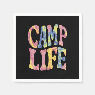 Camping Sommer Mädchen Camping Leben Tie-Dye Retro Serviette