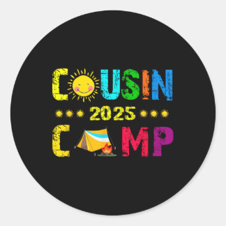 Camping Sommerferien Crew Cousin Camp 20 Runder Aufkleber