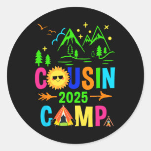 Camping Sommerferien Crew Cousin Camp 20 Runder Aufkleber