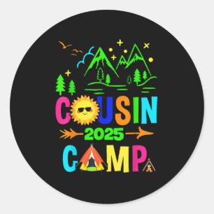 Camping Sommerferien Crew Cousin Camp 20 Runder Aufkleber