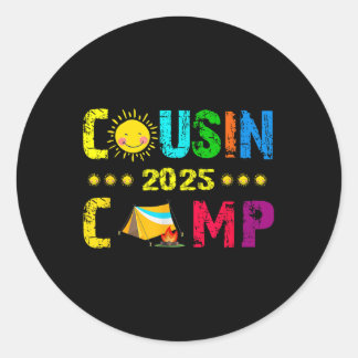 Camping Sommerferien Crew Cousin Camp 20 Runder Aufkleber