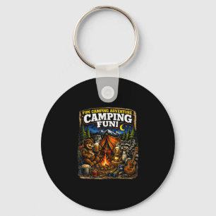 Camping-Spaß-Abenteuer-lustig-Lagerfeuer-Outdoor Schlüsselanhänger