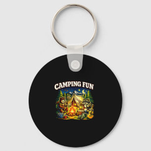 Camping-Spaß-Abenteuer-lustig-Lagerfeuer-Outdoor Schlüsselanhänger