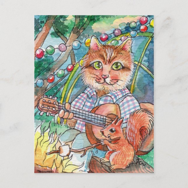 Camping Spaß Postkarte (Vorderseite)