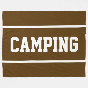 CAMPING Sportlich Weiße Textstreifen auf kräftigem Fleecedecke
