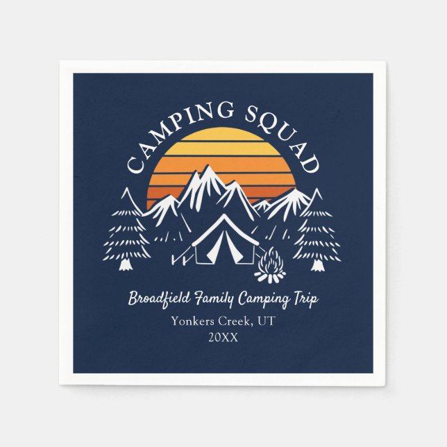 Camping Squad Matching Family Vacation Custom Serviette (Vorderseite)