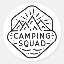Camping-Squad passend Sommerlager Runder Aufkleber