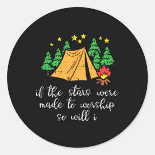 Camping-Stars, gemacht, um christliche Camper-Männ Runder Aufkleber