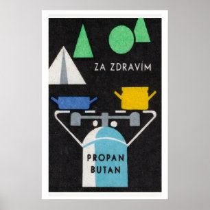 Camping-Stöv Propan - Streichholzschachtel-Druck - Poster