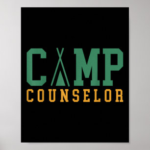 Camping Summer Camp Counselor Mitarbeiterberater C Poster