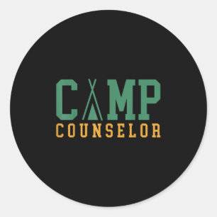 Camping Summer Camp Counselor Mitarbeiterberater C Runder Aufkleber