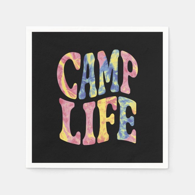 Camping Summer Girls Camp Krawatte Die Retro Serviette (Vorderseite)