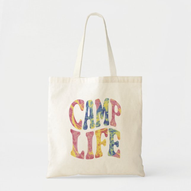 Camping Summer Girls Camp Krawatte Die Retro Tragetasche (Vorne)