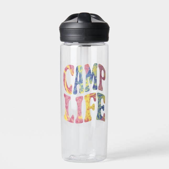 Camping Summer Girls Camp Krawatte Die Retro Trinkflasche (Vorderseite)