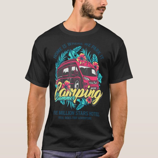 Camping Summer Transit Van T-Shirt (Vorderseite)