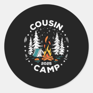 Camping Summer Vacation Crew Cousin Camp 2025 Runder Aufkleber