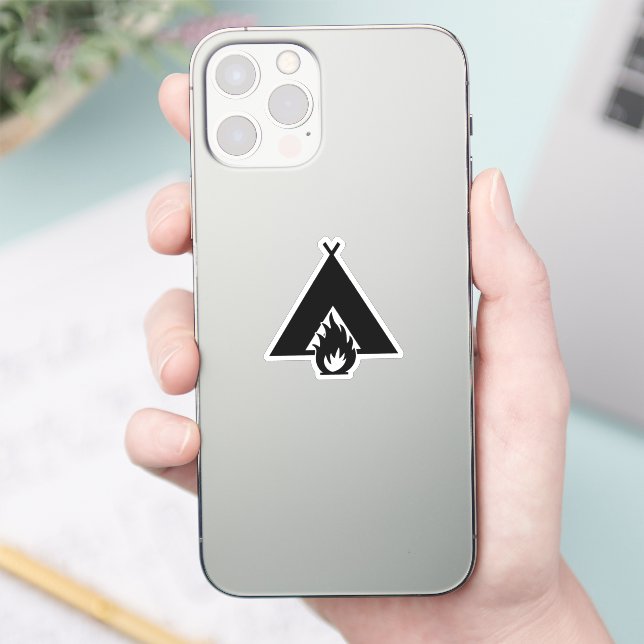 Camping-Symbol Aufkleber (Telefon)