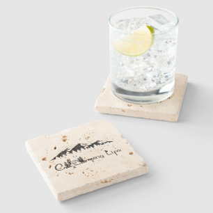 Camping-Szene  Steinuntersetzer