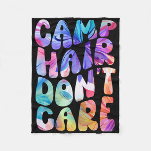 Camping-T-Shirt für Mädchen 'Camp Hair Don't Care' Fleecedecke