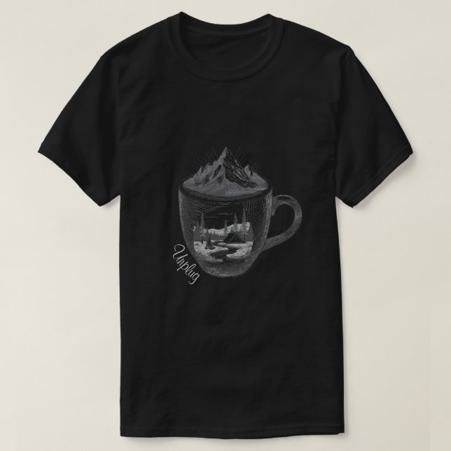 Camping-T-Shirt "Unplug" T-Shirt (Design vorne)