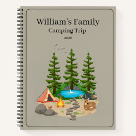 Camping-Tagebuch mit Camping-Illustration Notizbuch