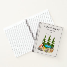 Camping-Tagebuch mit Camping-Illustration Notizbuch