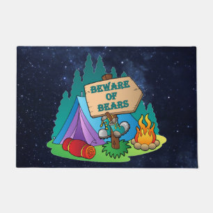 CAMPING TENT BEWARE BEARS DOORMAT FUßMATTE