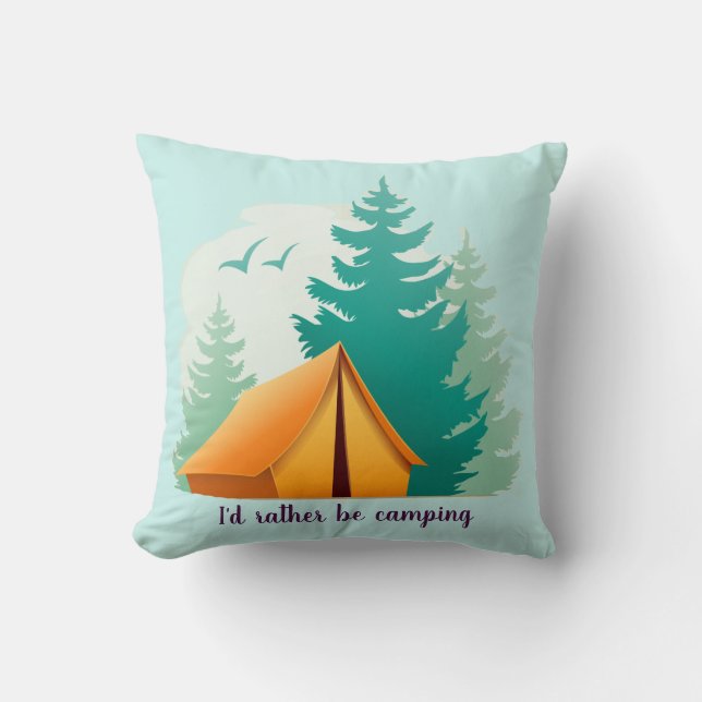 Camping Tente Woods Extérieur Jeter Oreiller (Recto)
