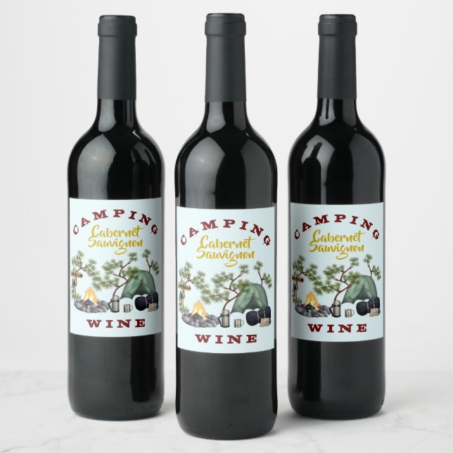 Camping Thema Custom Wine Labels Weinetikett (Flaschen)
