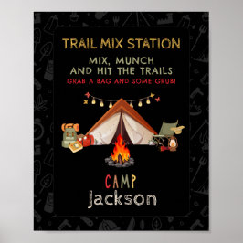 Camping Trail Mix Station Geburtstagsparty Unterze Poster