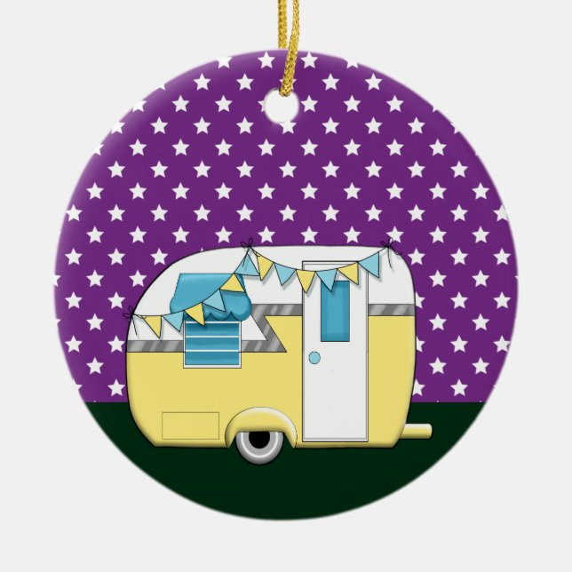 Camping Trailer Keramikornament (Vorne)