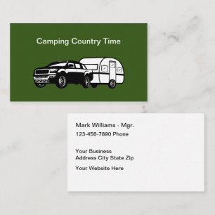Camping Trailer Vacation Theme Business Cards Visitenkarte