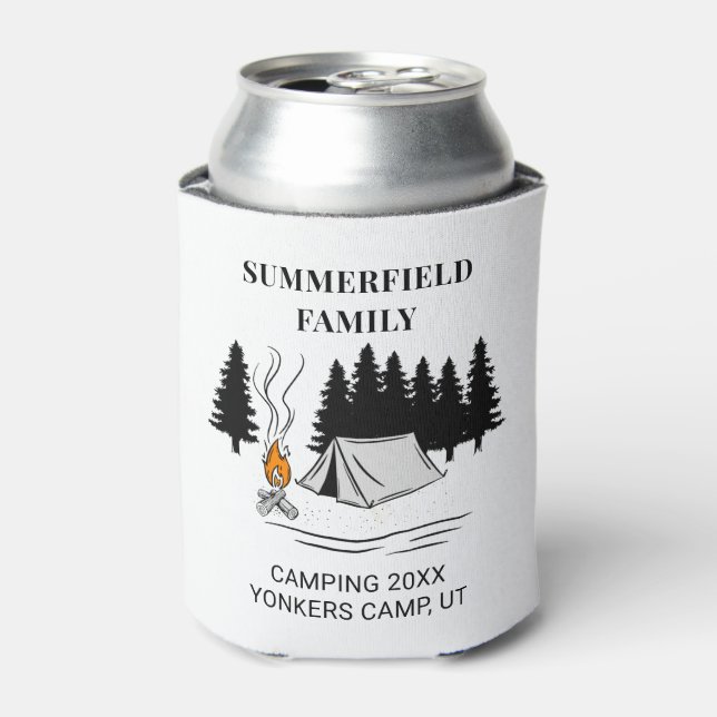 Camping Trip Campfire Familie Wiedersehen Custom Dosenkühler (Kanne Vorderseite)