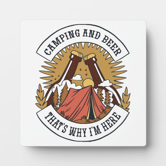 Camping und Bier Fotoplatte (Vorderseite)