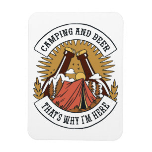 Camping und Bier Magnet