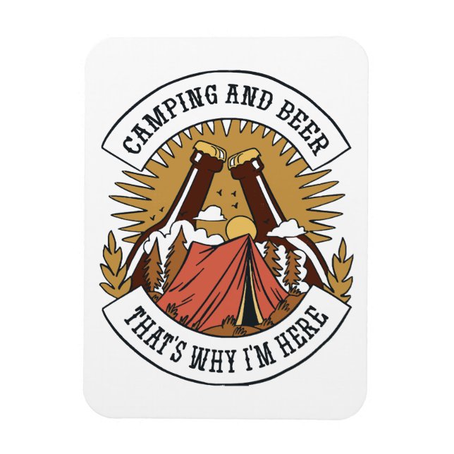 Camping und Bier Magnet (Vertikal)