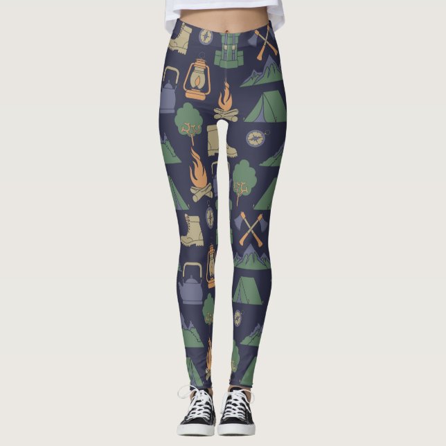 Camping- und Freiluftkampfgeräte Gemustert Leggings (Vorderseite)