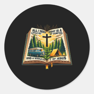 Camping und Jesus im Freien Glaube Bibel Lagerfeue Runder Aufkleber