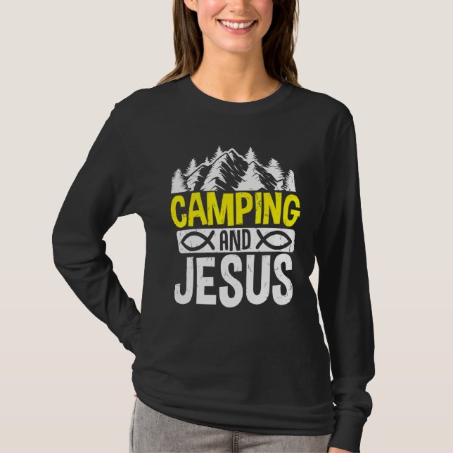 Camping und Jesus T-Shirt (Vorderseite)