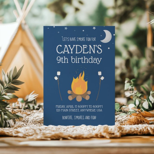 Camping und S'mores zum Geburtstag einladen Einladung (Von Creator hochgeladen)