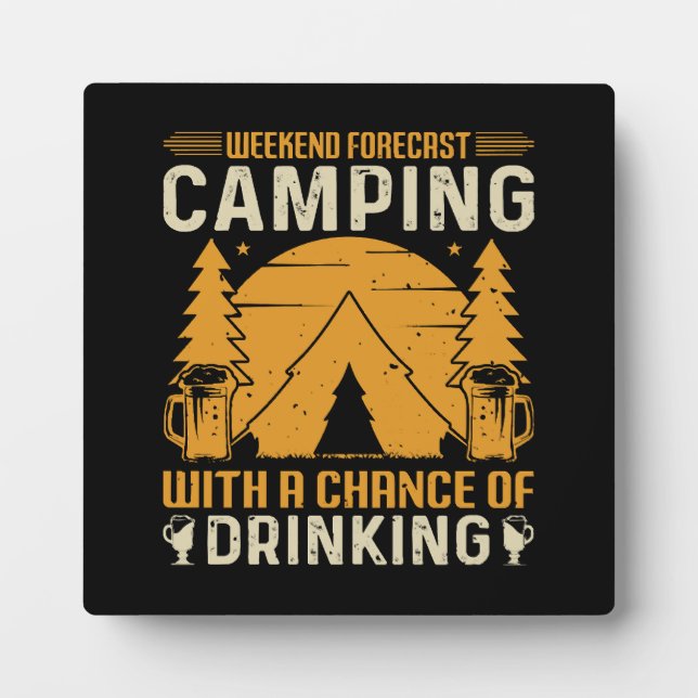 Camping und Trinken Fotoplatte (Vorderseite)